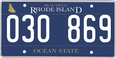 RI license plate 030869