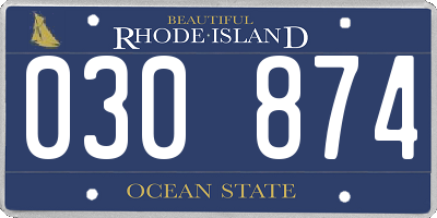 RI license plate 030874