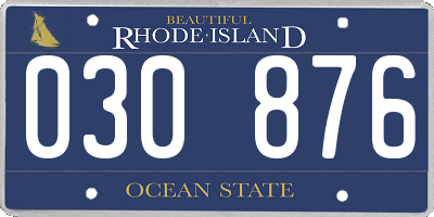 RI license plate 030876