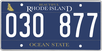 RI license plate 030877