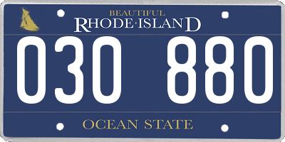 RI license plate 030880