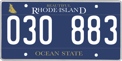RI license plate 030883