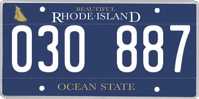 RI license plate 030887