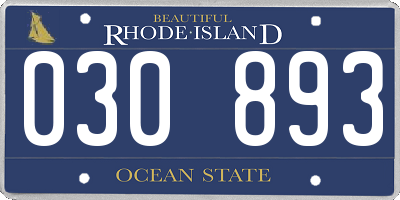 RI license plate 030893