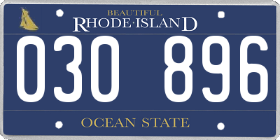 RI license plate 030896