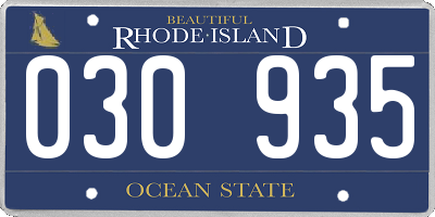RI license plate 030935