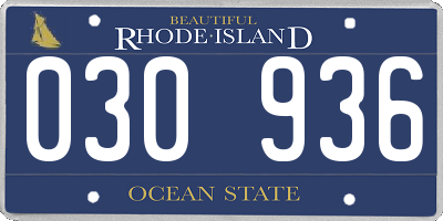 RI license plate 030936