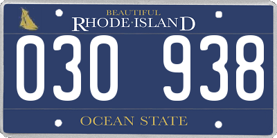 RI license plate 030938