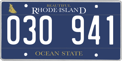 RI license plate 030941