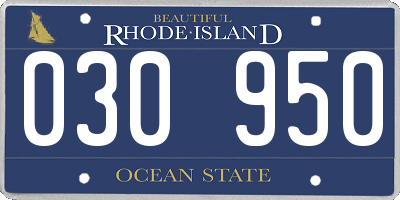 RI license plate 030950