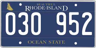 RI license plate 030952