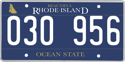 RI license plate 030956