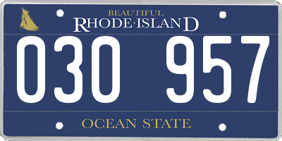 RI license plate 030957