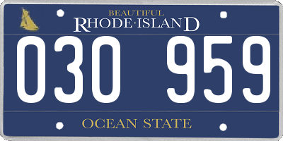 RI license plate 030959