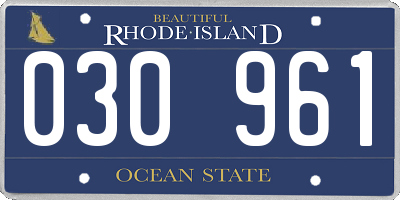 RI license plate 030961