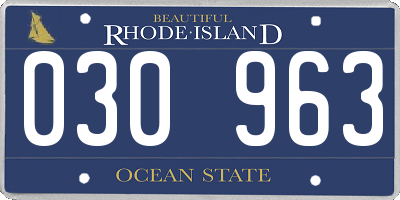 RI license plate 030963