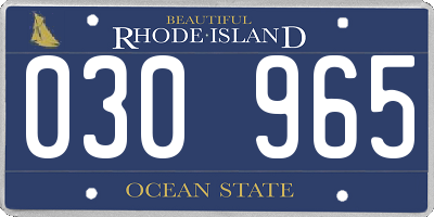 RI license plate 030965