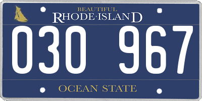 RI license plate 030967