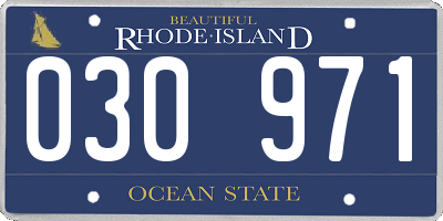 RI license plate 030971