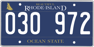 RI license plate 030972