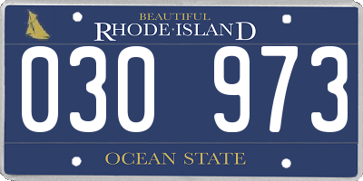RI license plate 030973