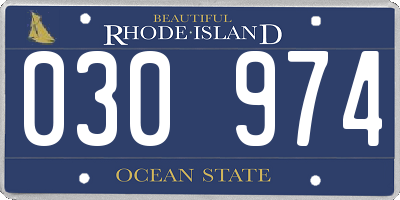 RI license plate 030974