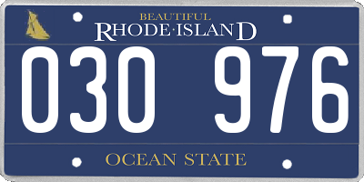 RI license plate 030976