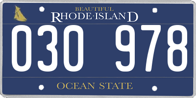 RI license plate 030978