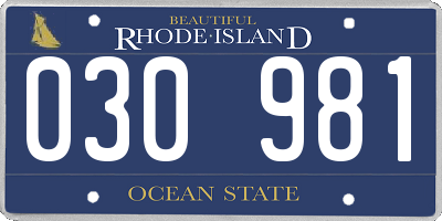 RI license plate 030981