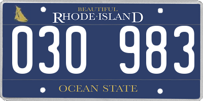 RI license plate 030983
