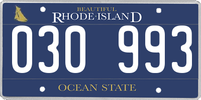 RI license plate 030993