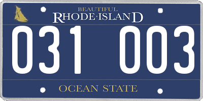 RI license plate 031003