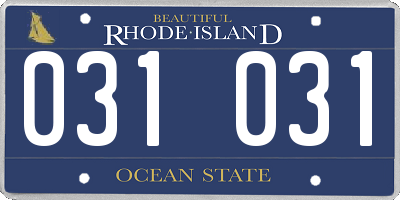 RI license plate 031031