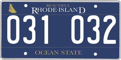 RI license plate 031032