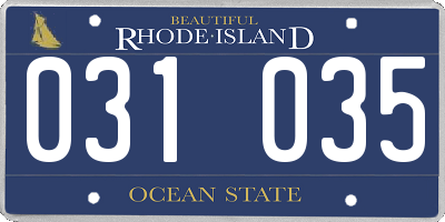 RI license plate 031035