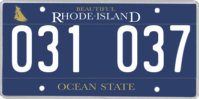RI license plate 031037