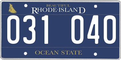 RI license plate 031040