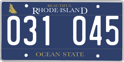 RI license plate 031045