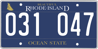 RI license plate 031047