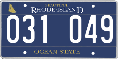 RI license plate 031049