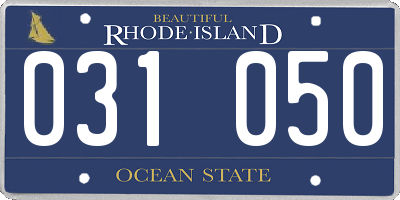 RI license plate 031050