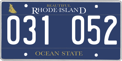 RI license plate 031052