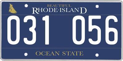 RI license plate 031056