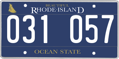 RI license plate 031057