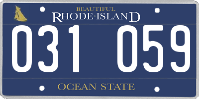 RI license plate 031059