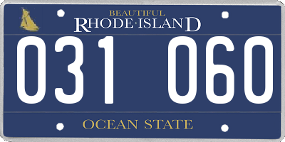 RI license plate 031060
