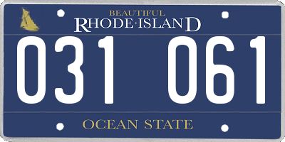 RI license plate 031061