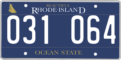 RI license plate 031064