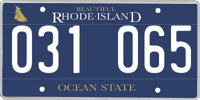 RI license plate 031065