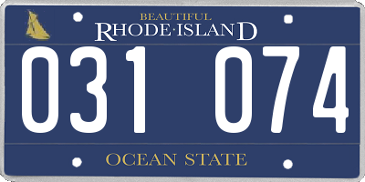 RI license plate 031074